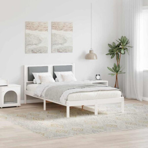 vidaXL Bedframe Lichtgrijs 120 x 200 cm Massief grenenhout