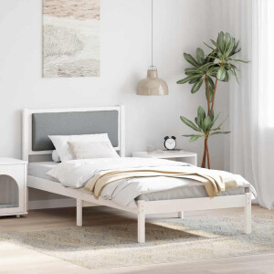 vidaXL Bedframe Lichtgrijs 100 x 200 cm Massief grenenhout