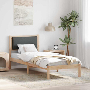 vidaXL Bedframe Donkergrijs 80 x 200 cm Massief grenenhout