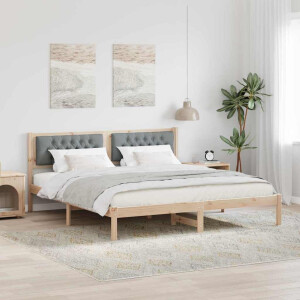 vidaXL Bedframe Lichtgrijs 160 x 200 cm Massief grenenhout