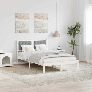 vidaXL Bedframe Lichtgrijs 120 x 200 cm Massief grenenhout