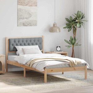 vidaXL Bedframe Lichtgrijs 100 x 200 cm Massief grenenhout