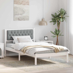vidaXL Bedframe Lichtgrijs 100 x 200 cm Massief grenenhout