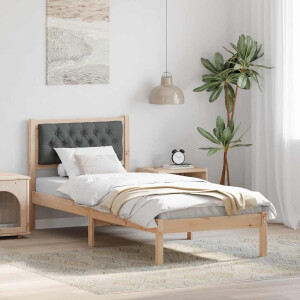 vidaXL Bedframe Donkergrijs 90 x 200 cm Massief grenenhout