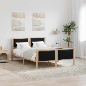 vidaXL Bedframe met hoofdeinde Zwart 140 x 190 cm Stof