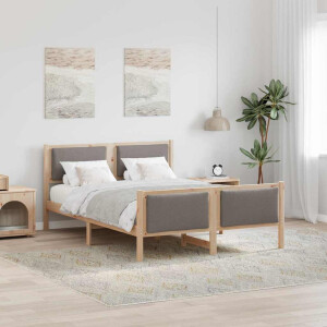 vidaXL Bedframe met hoofdeinde Taupe 140 x 190 cm Stof