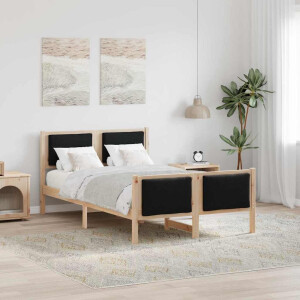 vidaXL Bedframe met hoofdeinde Zwart 120 x 190 cm Stof