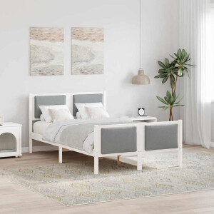 vidaXL Bedframe met hoofdeinde Lichtgrijs 120 x 190 cm Stof