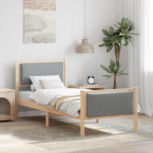 vidaXL Bedframe met hoofdeinde Lichtgrijs 80 x 200 cm Stof