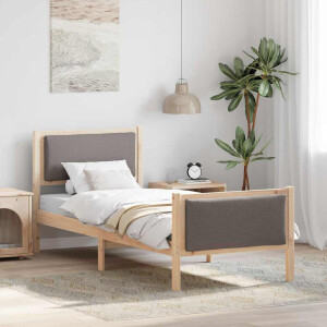 vidaXL Bedframe met hoofdeinde Taupe 80 x 200 cm Stof