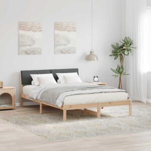 vidaXL Bedframe Bruin en donkergrijs 160 x 200 cm Massief grenenhout
