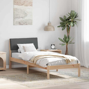 vidaXL Bedframe Bruin en donkergrijs 80 x 200 cm Massief grenenhout