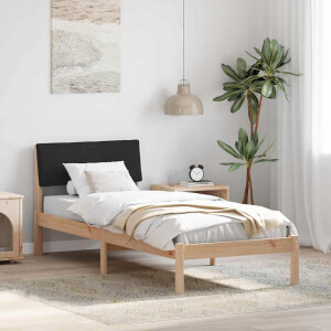 vidaXL Bedframe Bruin en zwart 80 x 200 cm Massief grenenhout