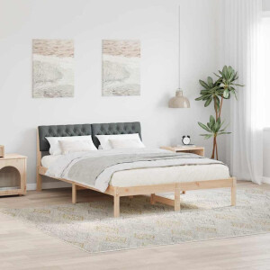 vidaXL Bedframe Bruin en donkergrijs 160 x 200 cm Massief grenenhout