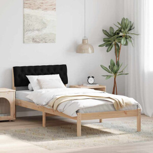 vidaXL Bedframe Bruin en zwart 90 x 200 cm Massief grenenhout