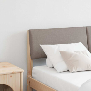 vidaXL Gestoffeerd hoofdbord Taupe 135 cm Massief grenenhout