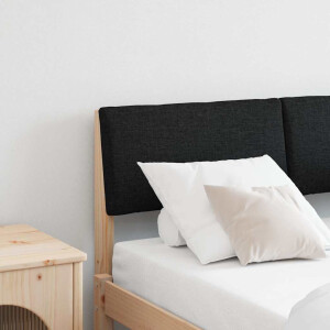 vidaXL Gestoffeerd hoofdbord Zwart 120 cm Massief grenenhout