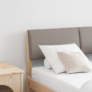vidaXL Gestoffeerd hoofdbord Taupe 120 cm Massief grenenhout