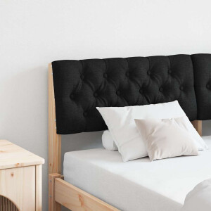vidaXL Gestoffeerd hoofdbord Zwart 140 cm Massief grenenhout