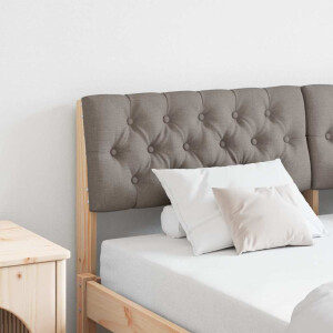 vidaXL Gestoffeerd hoofdbord Taupe 140 cm Massief grenenhout