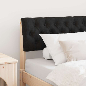 vidaXL Gestoffeerd hoofdbord Zwart 90 cm Massief grenenhout