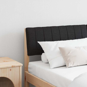 vidaXL Gestoffeerd hoofdbord Zwart 140 cm Massief grenenhout