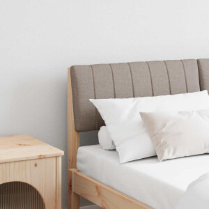 vidaXL Gestoffeerd hoofdbord Taupe 135 cm Massief grenenhout