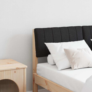 vidaXL Gestoffeerd hoofdbord Zwart 120 cm Massief grenenhout