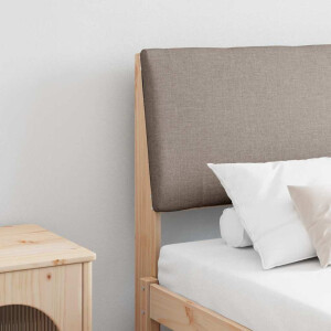 vidaXL Gestoffeerd hoofdbord Taupe 200 cm Massief grenenhout