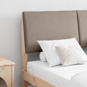 vidaXL Gestoffeerd hoofdbord Taupe 140 cm Massief grenenhout
