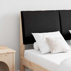 vidaXL Gestoffeerd hoofdbord Zwart 135 cm Massief grenenhout