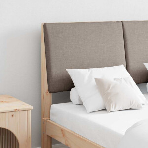 vidaXL Gestoffeerd hoofdbord Taupe 120 cm Massief grenenhout