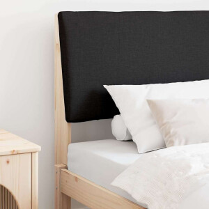 vidaXL Gestoffeerd hoofdbord Zwart 90 cm Massief grenenhout