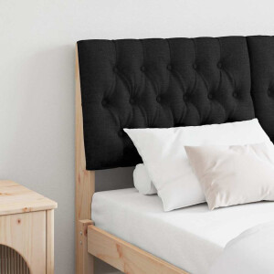 vidaXL Gestoffeerd hoofdbord Zwart 160 cm Massief grenenhout