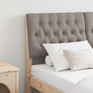 vidaXL Gestoffeerd hoofdbord Taupe 135 cm Massief grenenhout