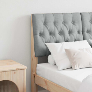 vidaXL Gestoffeerd hoofdbord Lichtgrijs 120 cm Massief grenenhout