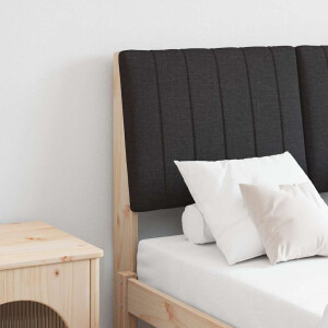 vidaXL Gestoffeerd hoofdbord Zwart 120 cm Massief grenenhout