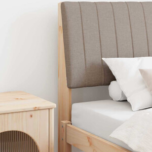 vidaXL Gestoffeerd hoofdbord Taupe 100 cm Massief grenenhout