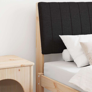 vidaXL Gestoffeerd hoofdbord Zwart 80 cm Massief grenenhout
