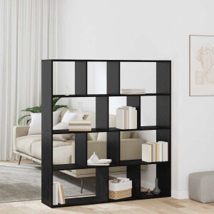 vidaXL Boekenkast Zwart eiken 132 x 29 x 141.5 cm Bewerkt hout