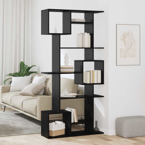 vidaXL Boekenkast Zwart Eiken 92 x 29 x 188 cm Bewerkt hout