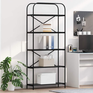 vidaXL Boekenkast Zwart Eiken 80 x 30 x 183 cm Bewerkt hout