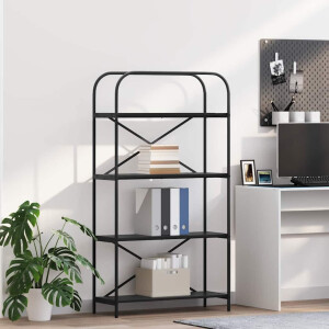 vidaXL Boekenkast Zwart Eiken 80 x 30 x 146 cm Bewerkt hout