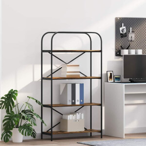 vidaXL Boekenkast Gerookt eiken 80 x 30 x 146 cm Bewerkt hout