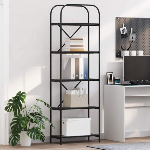 vidaXL Boekenkast Zwart Eiken 60 x 30 x 183 cm Bewerkt hout