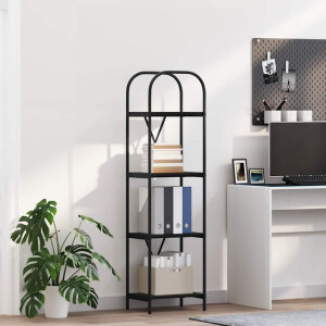 vidaXL Boekenkast Zwart Eiken 40 x 30 x 146 cm Bewerkt hout
