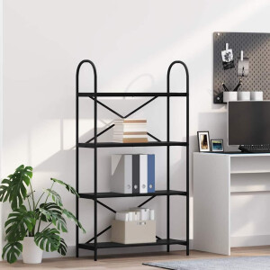 vidaXL Boekenkast Zwart Eiken 80 x 30 x 146 cm Bewerkt hout