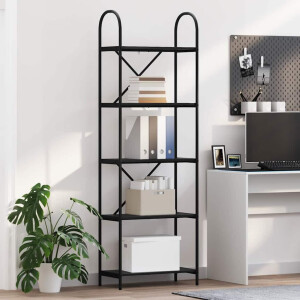 vidaXL Boekenkast Zwart Eiken 60 x 30 x 183 cm Bewerkt hout