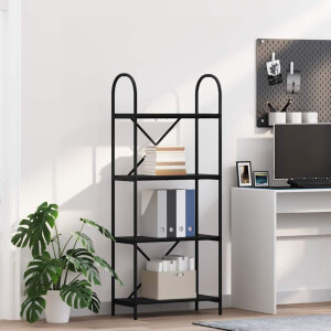 vidaXL Boekenkast Zwart Eiken 60 x 30 x 146 cm Bewerkt hout