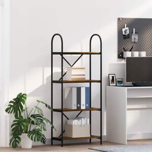 vidaXL Boekenkast Gerookt eiken 60 x 30 x 146 cm Bewerkt hout